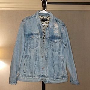 Light wash oversized jean jacket